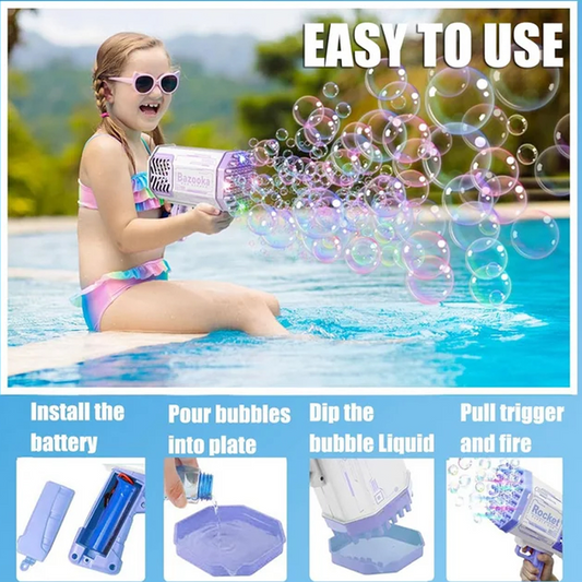 Bubble Gun Bazooka Bubble Machine for Kids