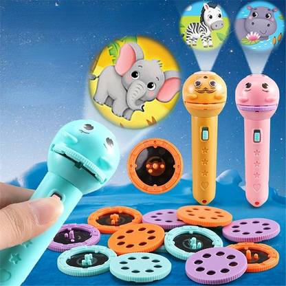 Kids Cartoon Projection Flashlight Mini Fun Toy