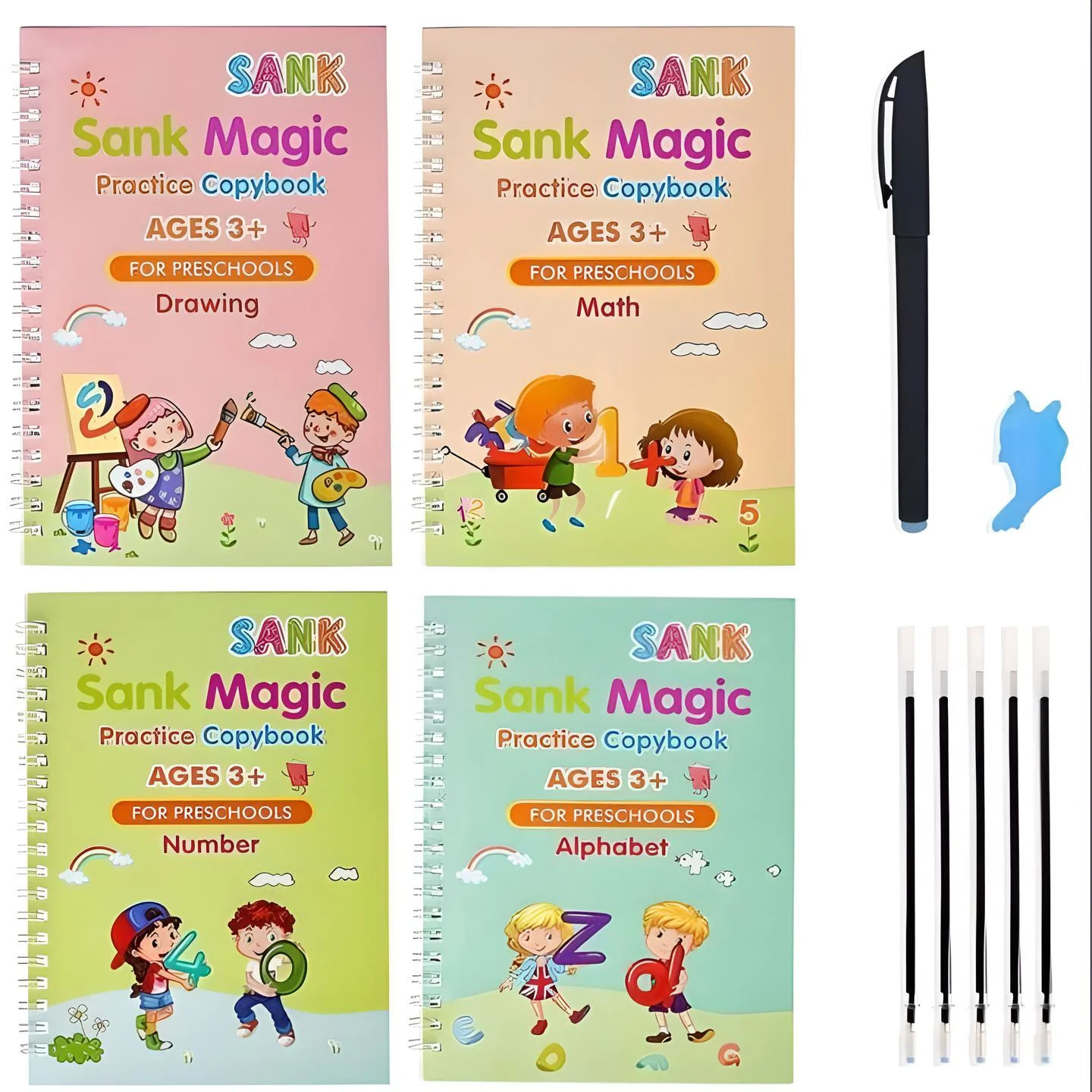 Sank 4 Magic Books 1 Magic Pen 10 Refills