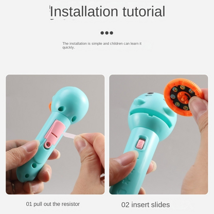 Kids Cartoon Projection Flashlight Mini Fun Toy
